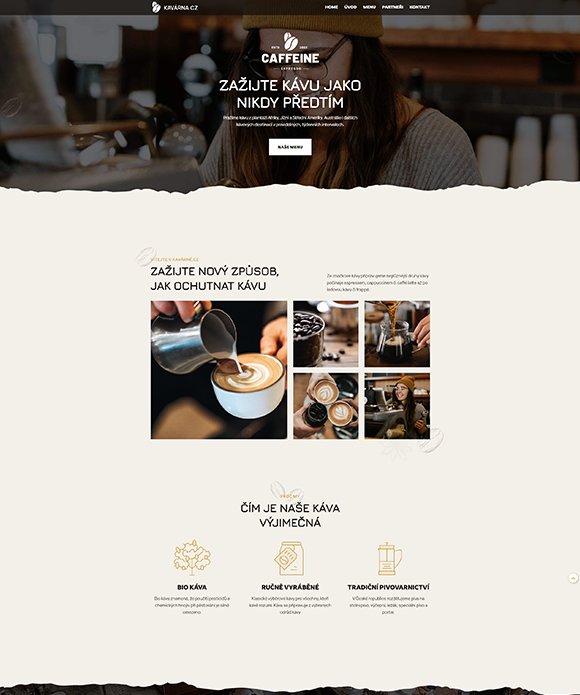 Webové stránky kavárna slide 1