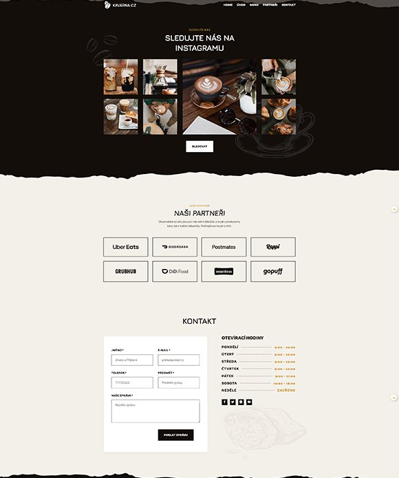 Webové stránky kavárna slide 3